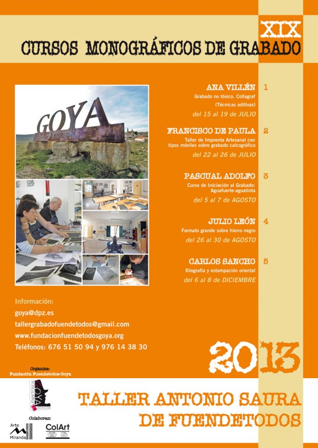 Fundación Goya Fuendetodos. Cursos Verano 2013